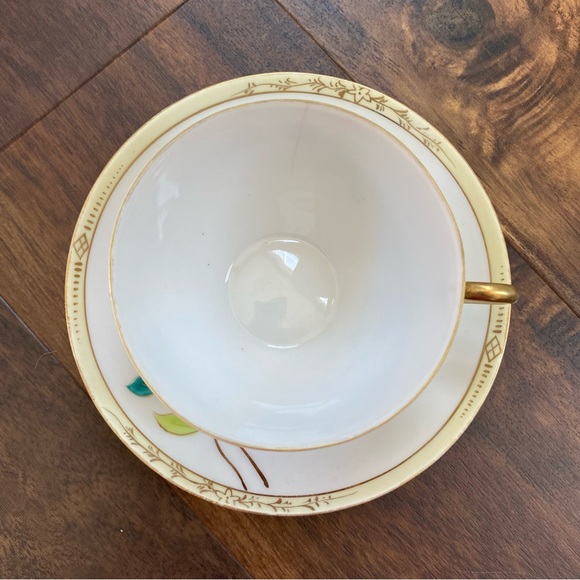 Vintage Nippon Japan Hand Painted Tea Cup and Saucer - Picture 7 of 10